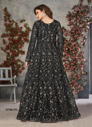 Black Net Embroidered Ramadan-Special Floor-Length Salwar Kameez