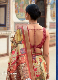 Yellow Soft Silk Printed Casual-Wear Saree