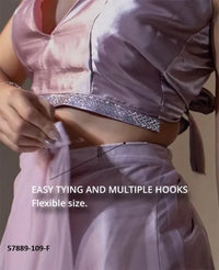 Mauve Net Zarkan-Work Evening-Wear Ready-To-Wear Saree