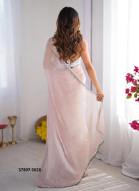 Light Mauve Burberry Fashionable Saree For Kitty-Parties