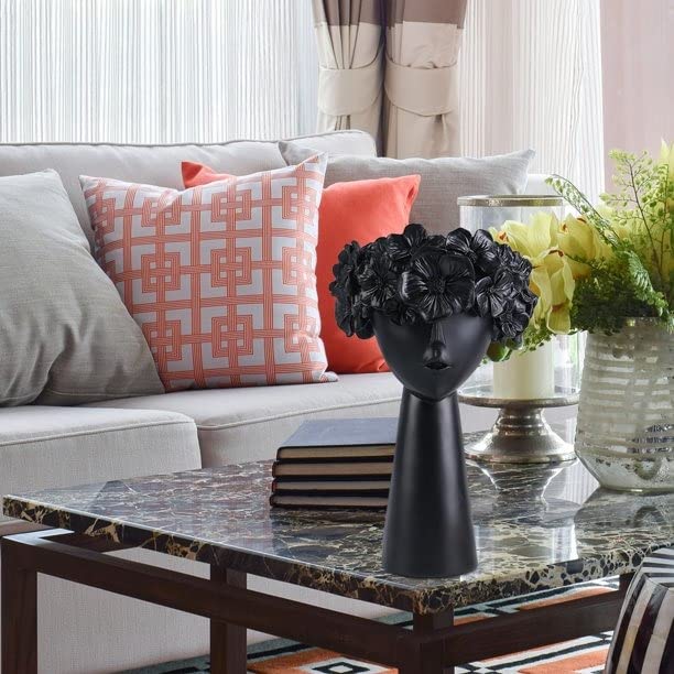 Black lady Flower Pot