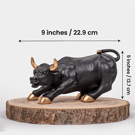 Share market bull, (Black)