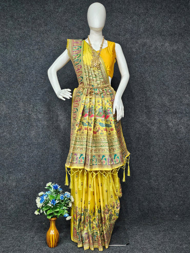Soft banarasi silk saree with zari weaving work