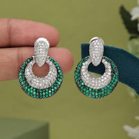 Green Color American Diamond Earrings