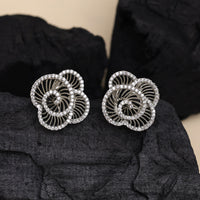Silver Color American Diamond Earrings