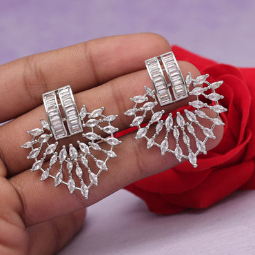 Silver Color American Diamond Earrings