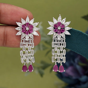 Rani Color American Diamond Earrings