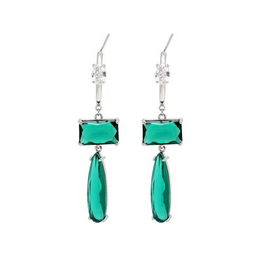 Green Color American Diamond Earrings