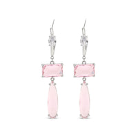 Pink Color American Diamond Earrings