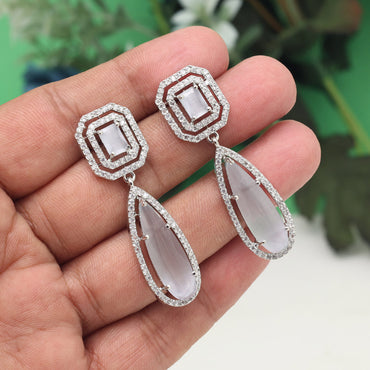 Gray Color American Diamond Earrings