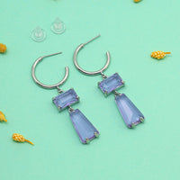 Light Purple Color American Diamond Earrings