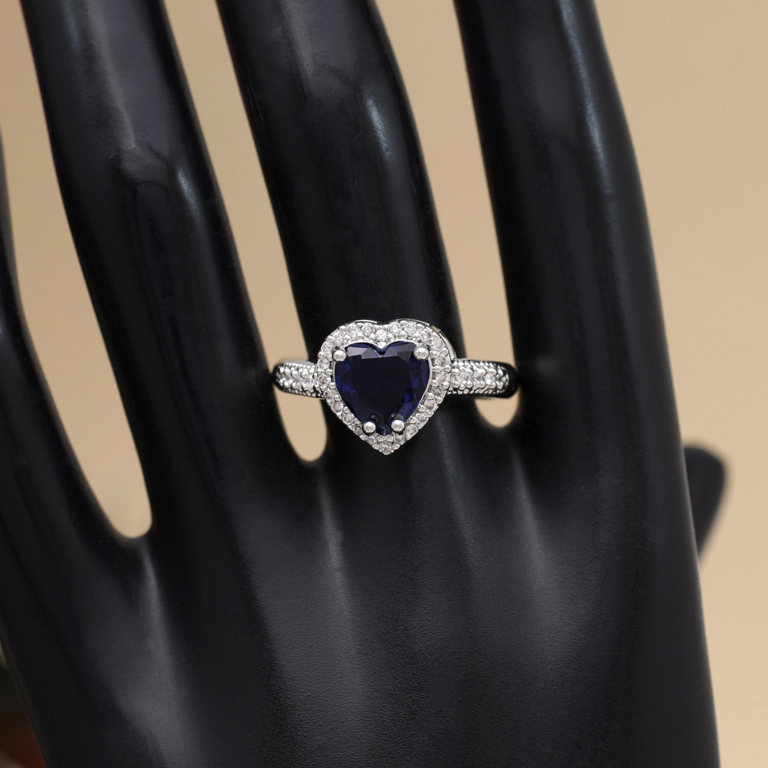 Blue Color American Diamond Finger Ring