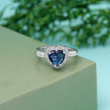 Blue Color American Diamond Finger Ring