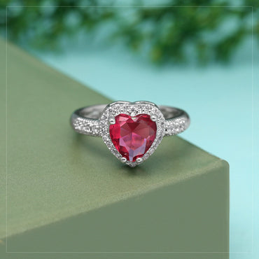 Ruby Color American Diamond Finger Ring
