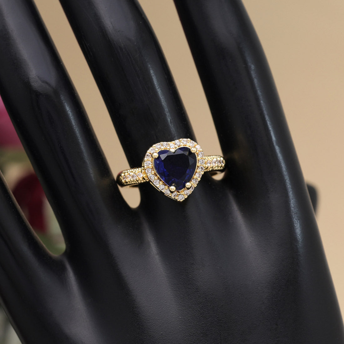 Blue Color American Diamond Finger Ring