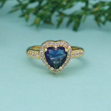 Blue Color American Diamond Finger Ring