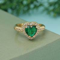 Green Color American Diamond Finger Ring
