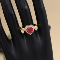 Ruby Color American Diamond Finger Ring