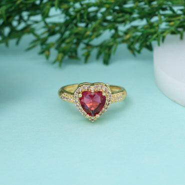 Ruby Color American Diamond Finger Ring