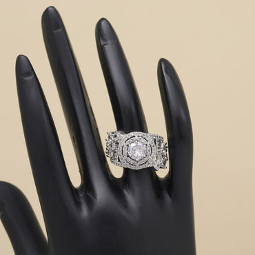 Silver Color American Diamond Finger Ring