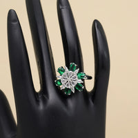 Green Color American Diamond Finger Ring