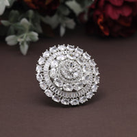 Silver Color American Diamond Finger Ring
