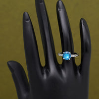 Firozi Color American Diamond Finger Ring