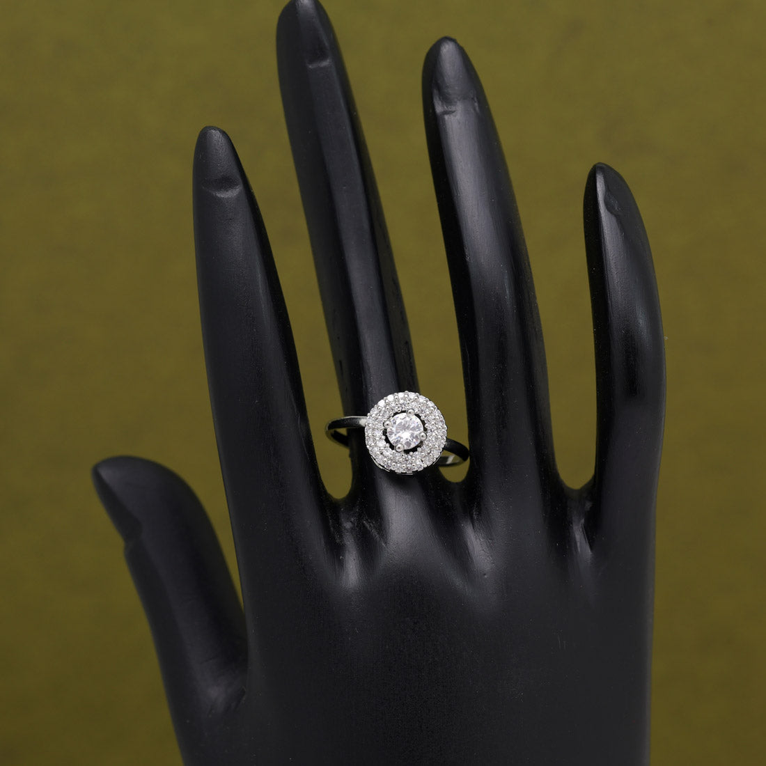 Silver Color American Diamond Finger Ring