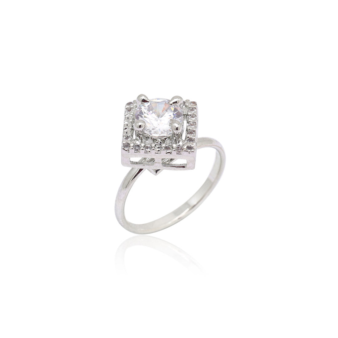 Silver Color American Diamond Finger Ring