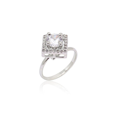 Silver Color American Diamond Finger Ring