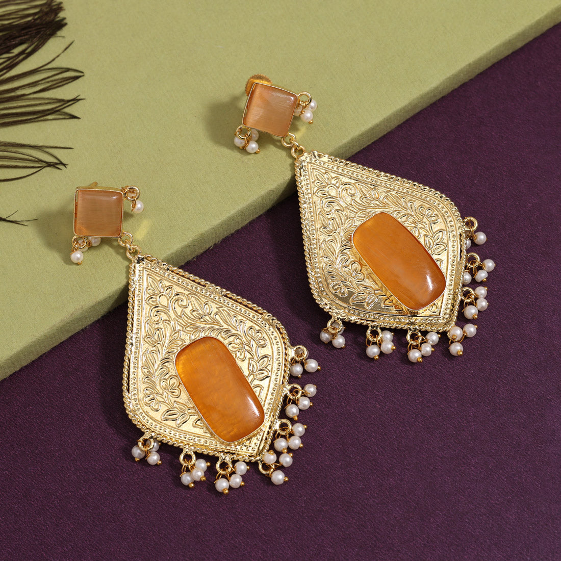 Gold Color Amrapali Earrings