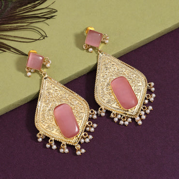 Pink Color Amrapali Earrings