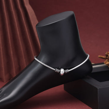 Silver Color Oxidised Anklets