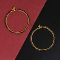 Green Color Rhinestone Anklets
