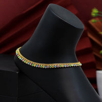 Multi Color Rhinestone Anklets