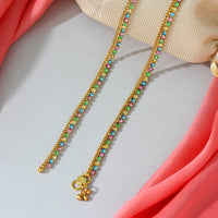 Multi Color Rhinestone Anklets