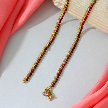 Maroon Color Rhinestone Anklets