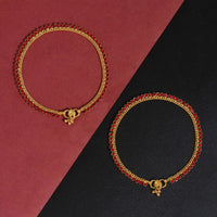 Red Color Rhinestone Anklets