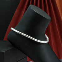Silver Color Oxidised Anklets