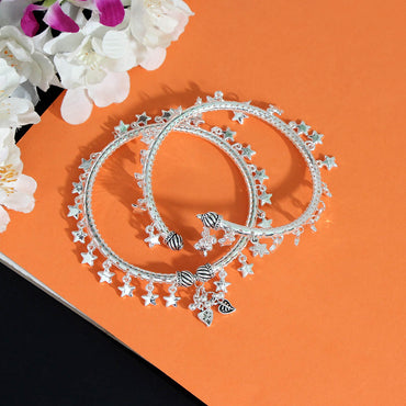 Silver Color kada Anklets