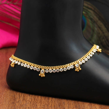 White Color Rhinestone Anklets