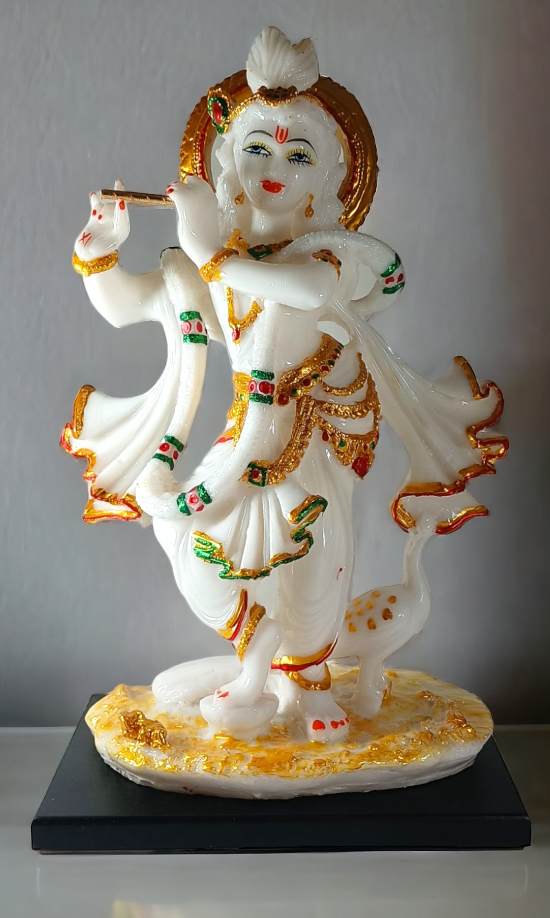 Standing Krishna White Gold