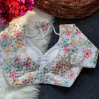 White fox georgette fancy readymade blouse