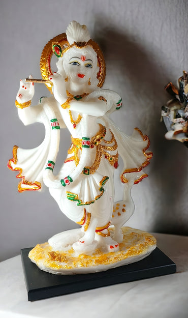 Standing Krishna White Gold
