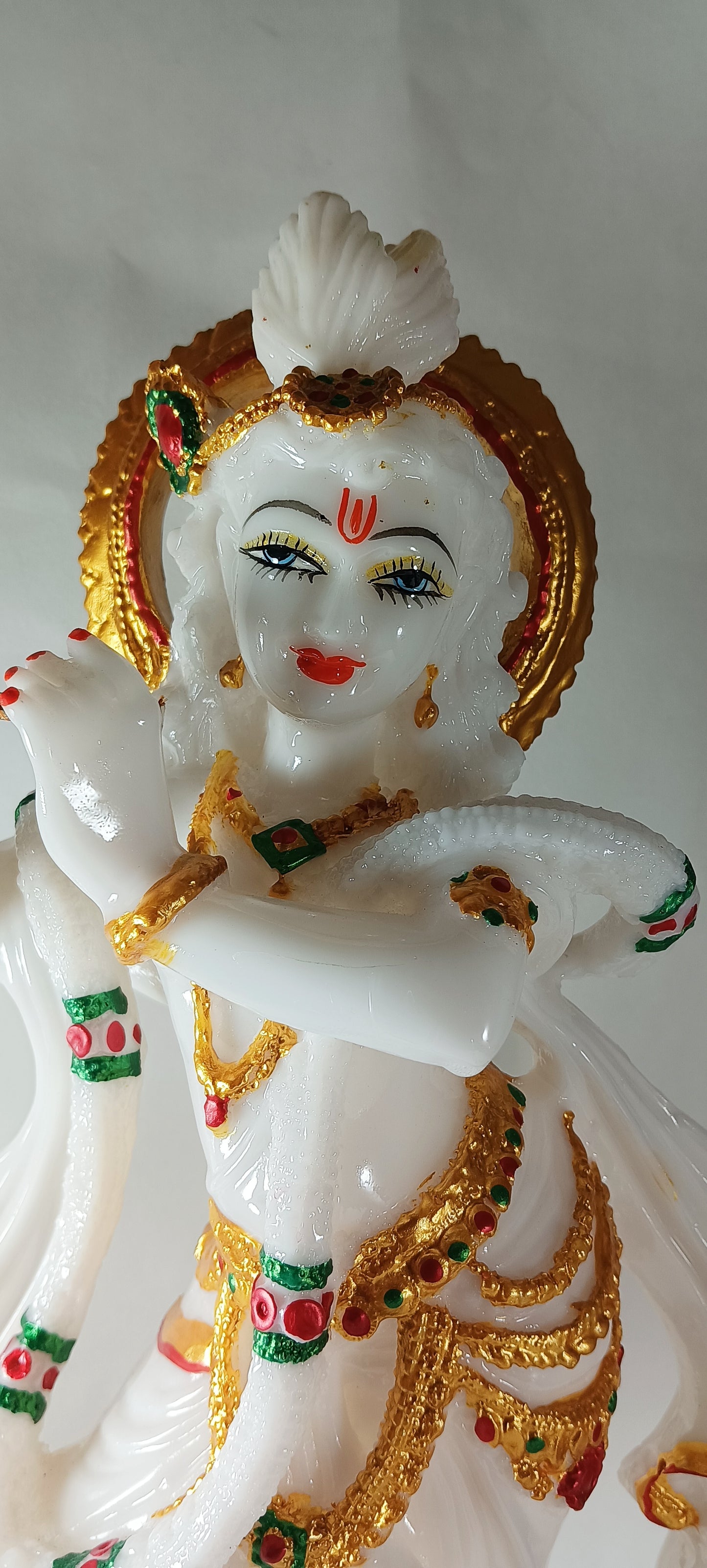 Standing Krishna White Gold