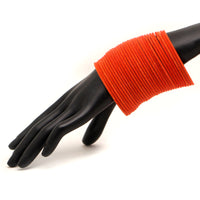 Orange Color 4 Set Of Velvet Fashion Bangles Combo Size(2 Set Of 2.6, 2 Set Of 2.8) FB133CMB