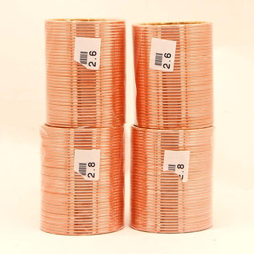 Peach Color 4 Set Of Fashion Bangles Combo Size(2 Set Of 2.6, 2 Set Of 2.8)