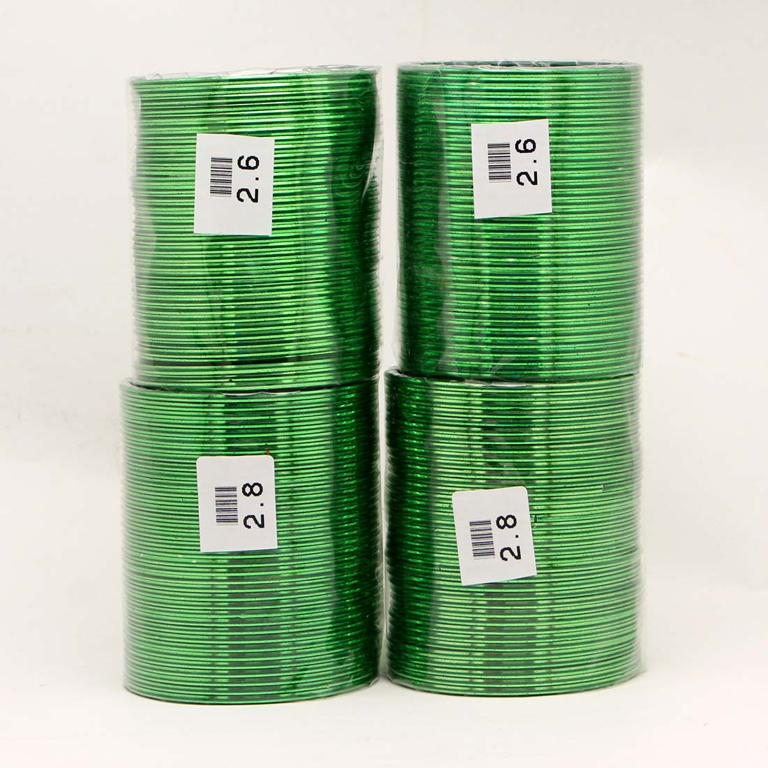 Green Color 4 Set Of Fashion Bangles Combo Size(2 Set Of 2.6, 2 Set Of 2.8)