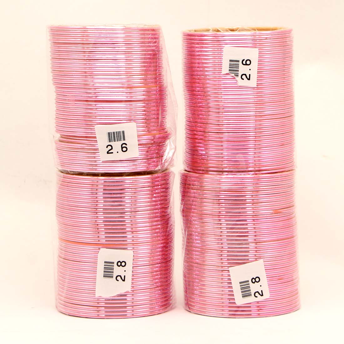 Pink Color 4 Set Of Fashion Bangles Combo Size(2 Set Of 2.6, 2 Set Of 2.8)