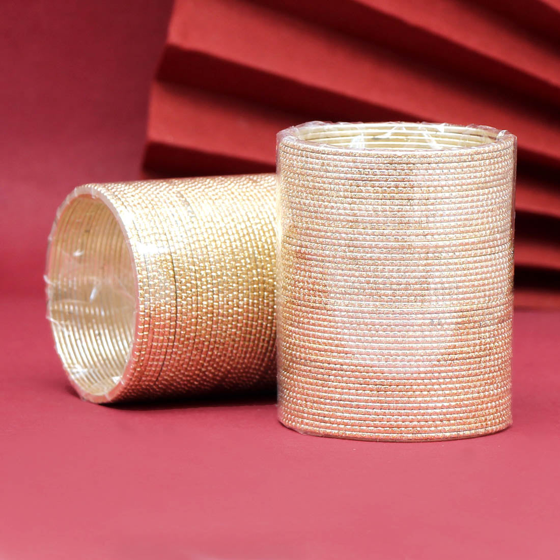 Gold Color 2 Set Of Fashion Bangles Combo Size: 2.6, 2.8